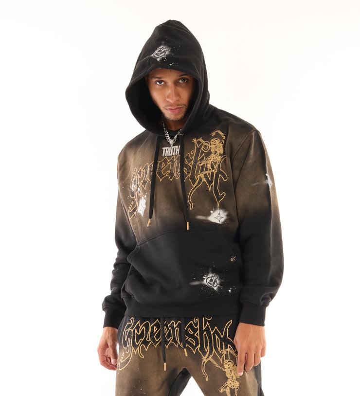 WASHED FLEECE HOODIE-H11521 (WASHED BLACK)
