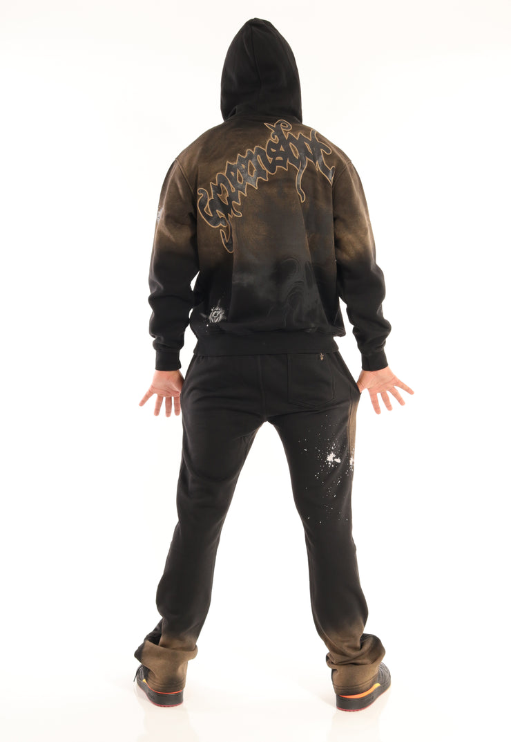 WASHED FLEECE PANTS-P11521 (WASHED BLACK)