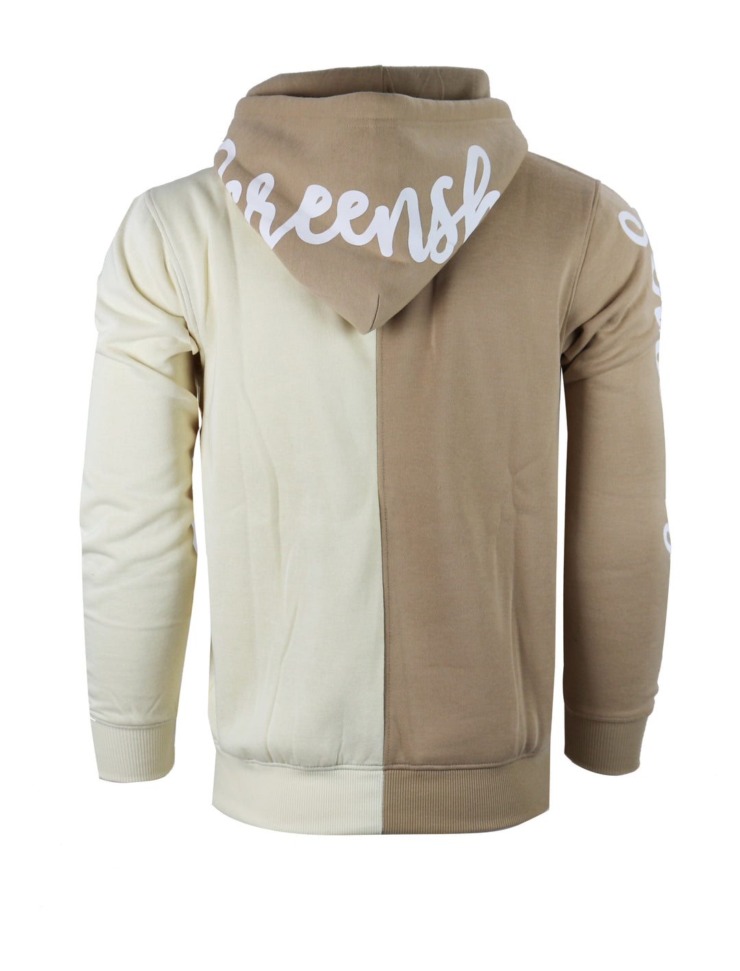 COLOR BLOCK BEAR FLEECE HOODIE-H1113 (KH/CREAM) – Screenshotbrand