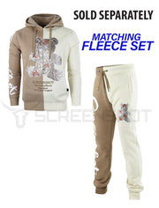 COLOR BLOCK BEAR FLEECE HOODIE-H1113 (KH/CREAM)