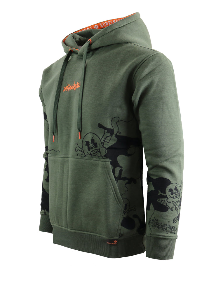 SCREENSHOT CAMO PRINT FLEECE HOODIE-H11454 (BLACK)