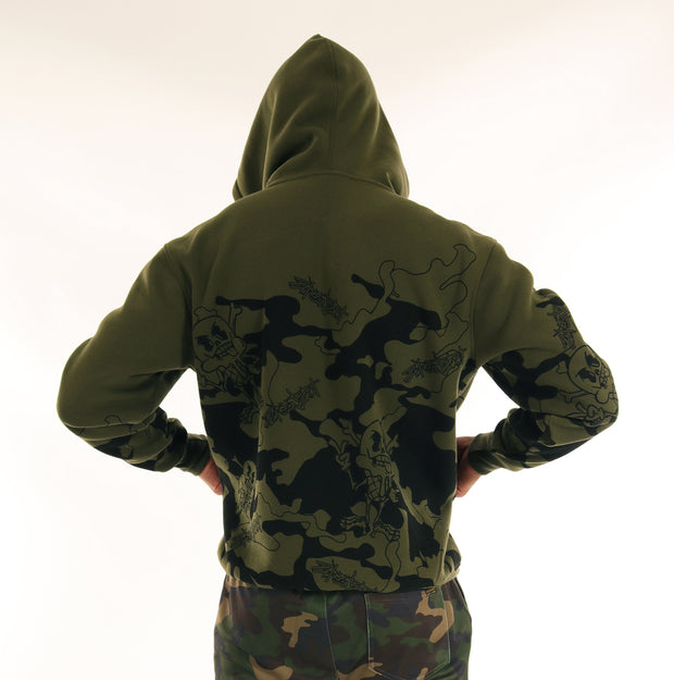 SCREENSHOT CAMO PRINT FLEECE HOODIE-H11454 (BLACK)