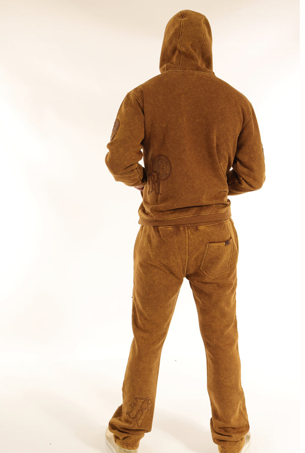 WASHED FLEECE PANTS-P11456 (WASHED TOFFEE)