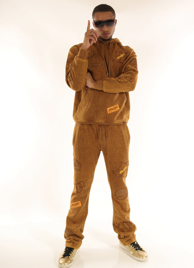 WASHED FLEECE HOODIE-H11456 (WASHED TOFFEE)