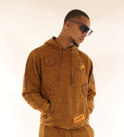 WASHED FLEECE HOODIE-H11456 (WASHED TOFFEE)