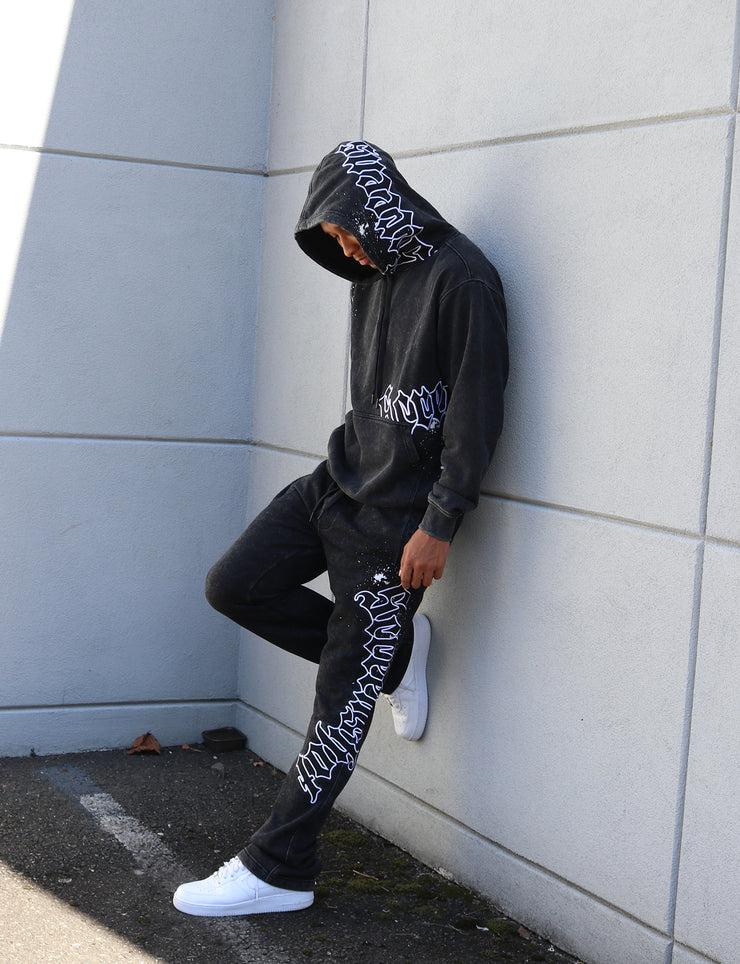 WASHED FLEECE HOODIE-H11511 (WASHED BLACK)