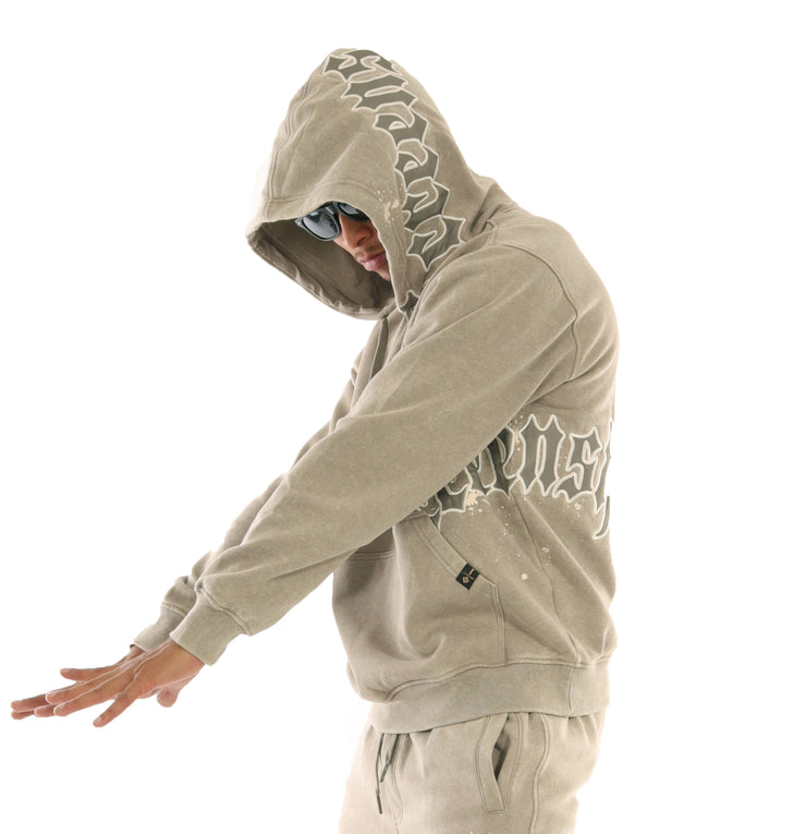 WASHED FLEECE HOODIE-H11511 (WASHED TAN)