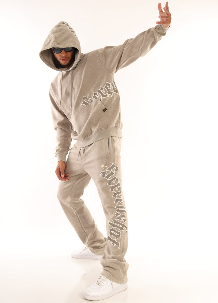 WASHED FLEECE PANTS-P11511 (WASHED TAN)