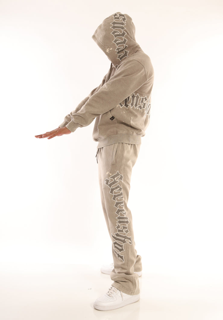 WASHED FLEECE PANTS-P11511 (WASHED TAN)