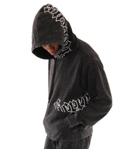 WASHED FLEECE HOODIE-H11511 (WASHED BLACK)