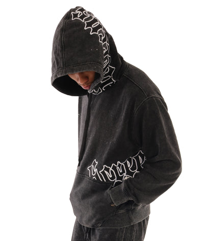 WASHED FLEECE HOODIE-H11511 (WASHED BLACK)