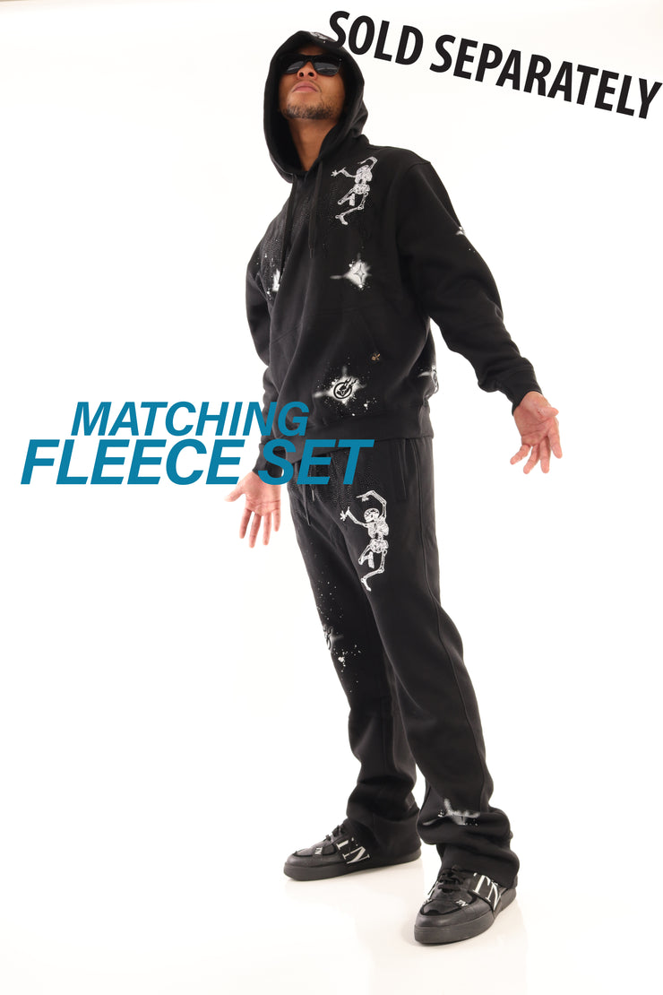 WASHED FLEECE PANTS-P11521 (BLACK/BK)