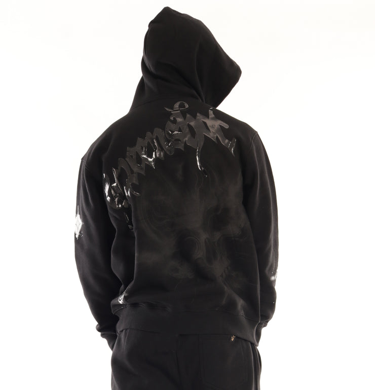 WASHED FLEECE HOODIE-H11521 (BLACK/BK)