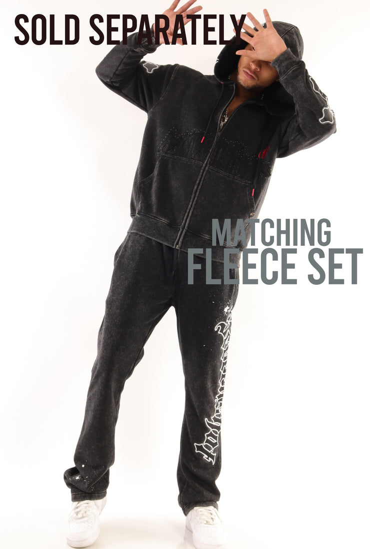 WASHED FLEECE HOODIE-H11522 (WASHED BLACK)