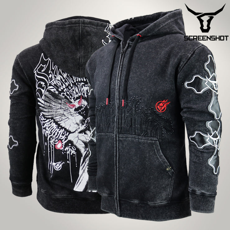 WASHED FLEECE HOODIE-H11522 (WASHED BLACK)