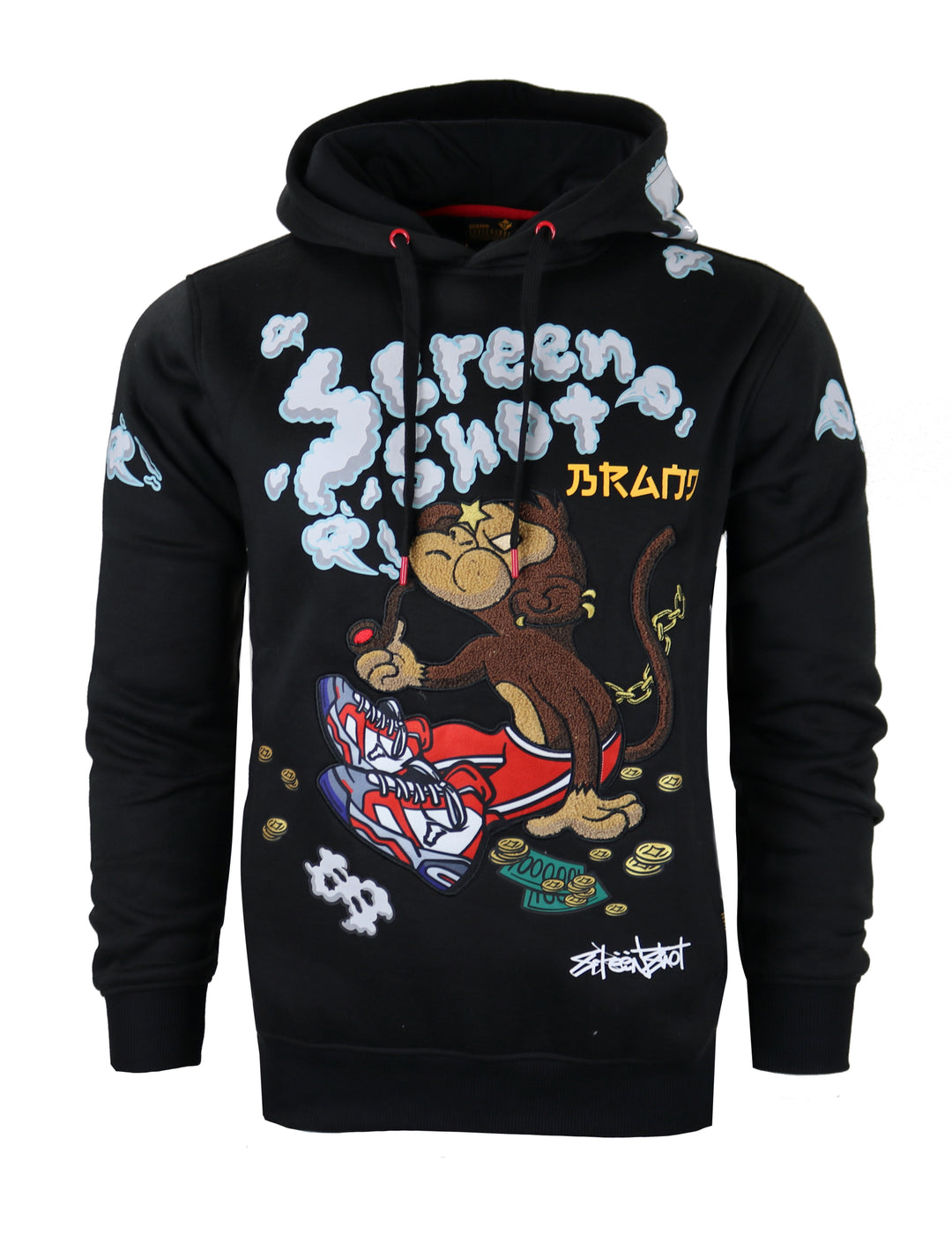 MONKEY FLEECE HOODIE-H1171 (BKACK) – Screenshotbrand