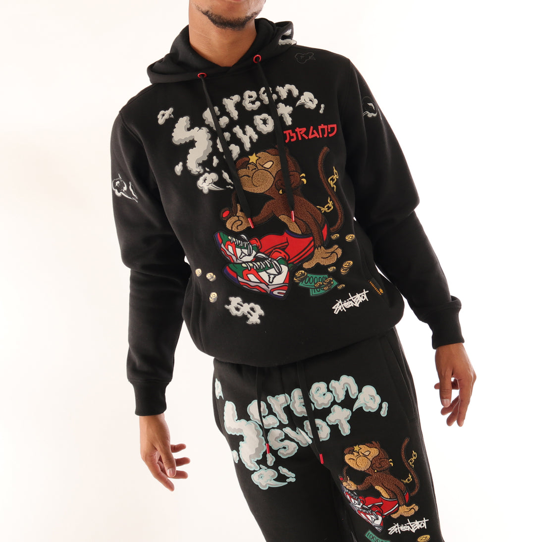 MONKEY FLEECE HOODIE-H1171 (BKACK) – Screenshotbrand