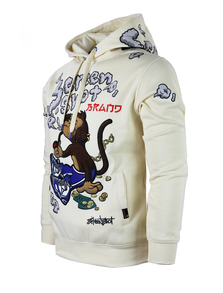 MONKEY FLEECE HOODIE-H1171 (ANTIQUE CREAM)