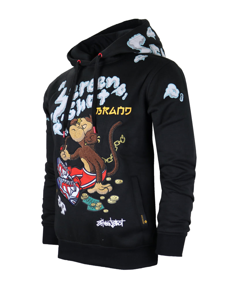 MONKEY FLEECE HOODIE-H1171 (BKACK) – Screenshotbrand
