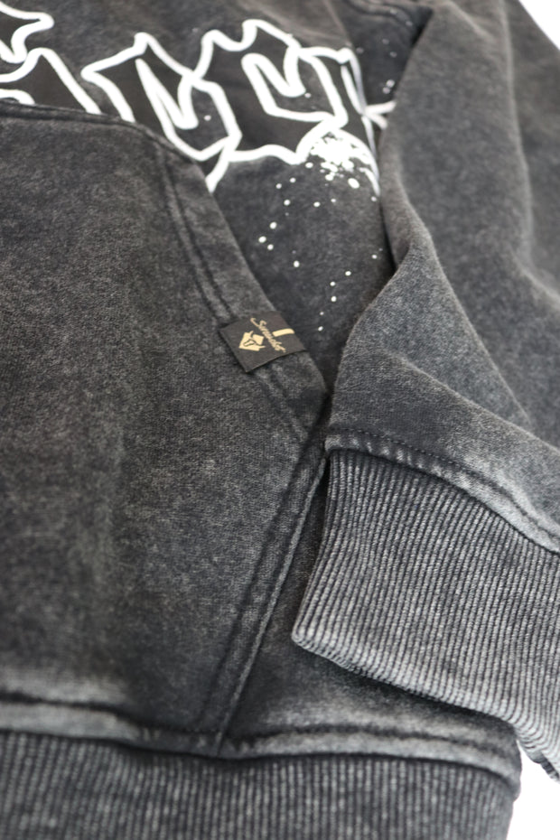 WASHED FLEECE HOODIE-H11511 (WASHED BLACK)
