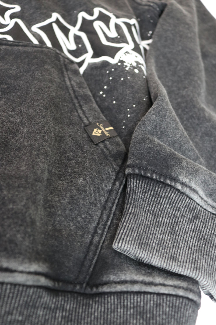 WASHED FLEECE HOODIE-H11511 (WASHED BLACK)