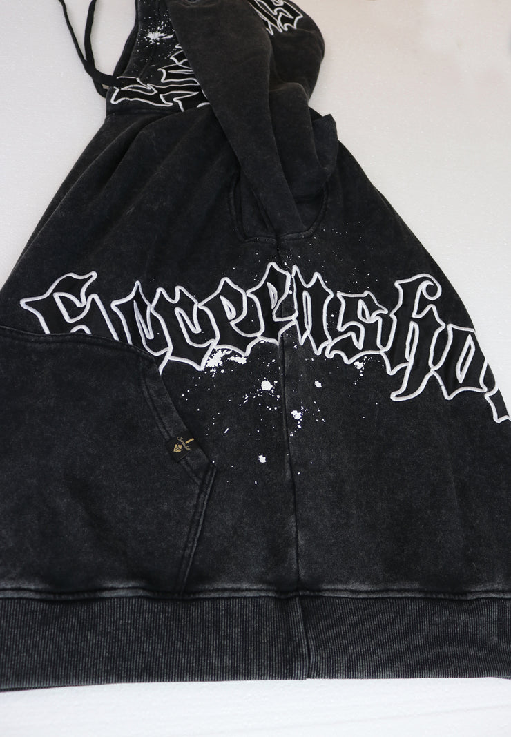 WASHED FLEECE HOODIE-H11511 (WASHED BLACK)