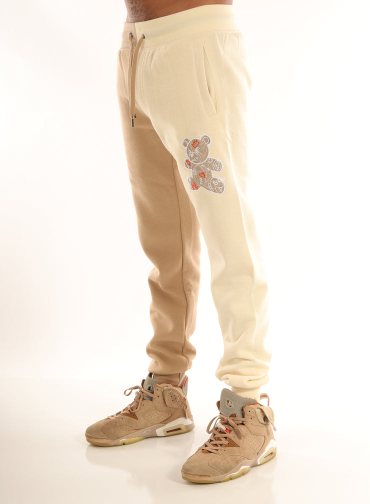 SCREENSHOT FLEECE PANTS-P1113 (KHAKI / CREAM)