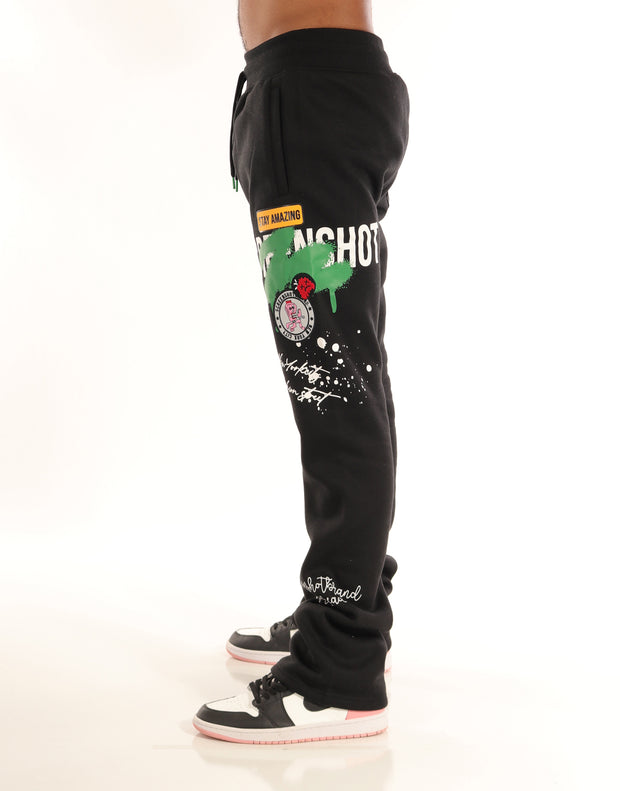 STAY AMAZING FLEECE PANTS-P11453 (BLACK)