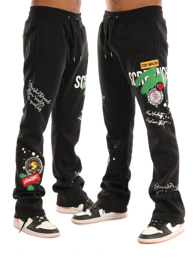 STAY AMAZING FLEECE PANTS-P11453 (BLACK)