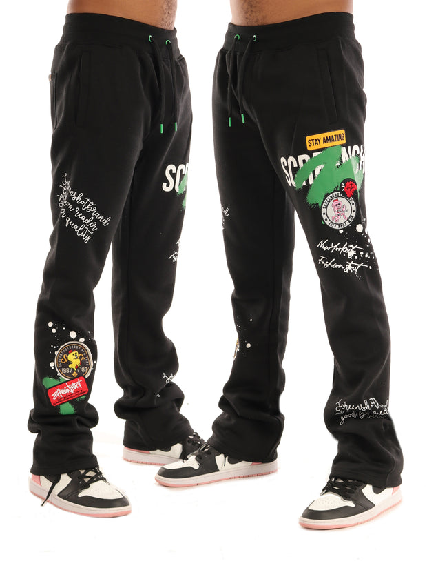 STAY AMAZING FLEECE PANTS-P11453 (BLACK)