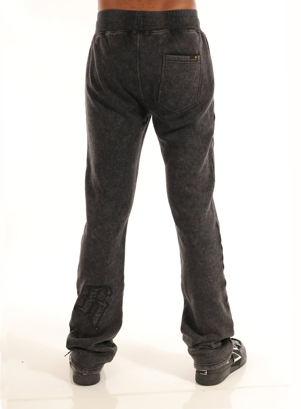 WASHED FLEECE PANTS-P11456 (WASHED BLACK)