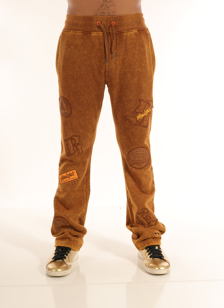 WASHED FLEECE PANTS-P11456 (WASHED TOFFEE)