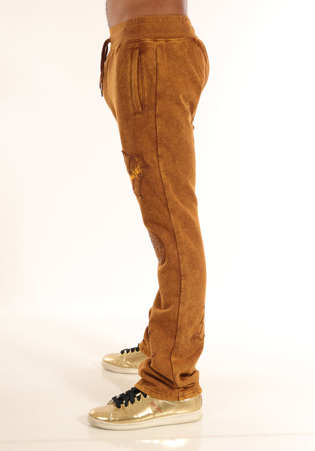 WASHED FLEECE PANTS-P11456 (WASHED TOFFEE)