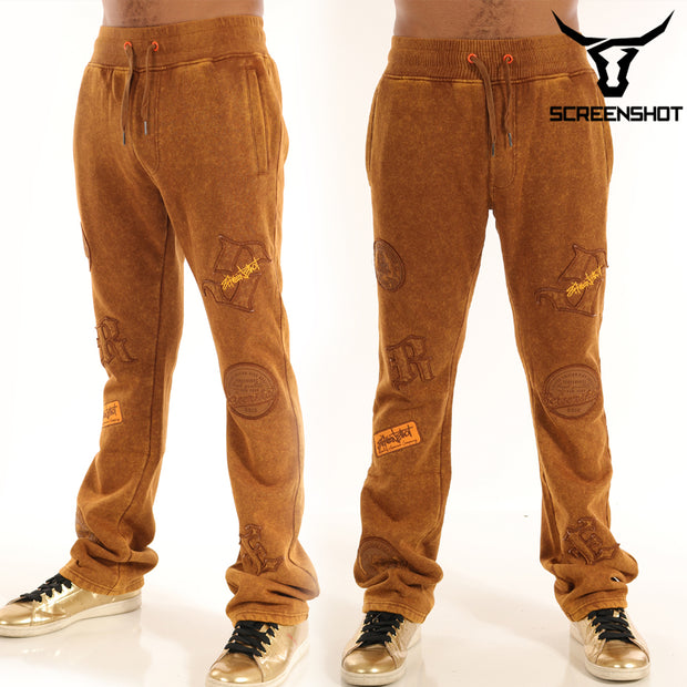 WASHED FLEECE PANTS-P11456 (WASHED TOFFEE)