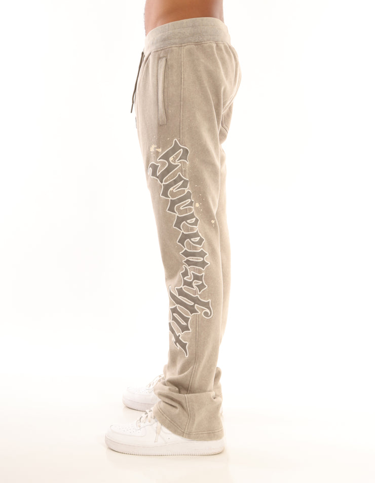WASHED FLEECE PANTS-P11511 (WASHED TAN)