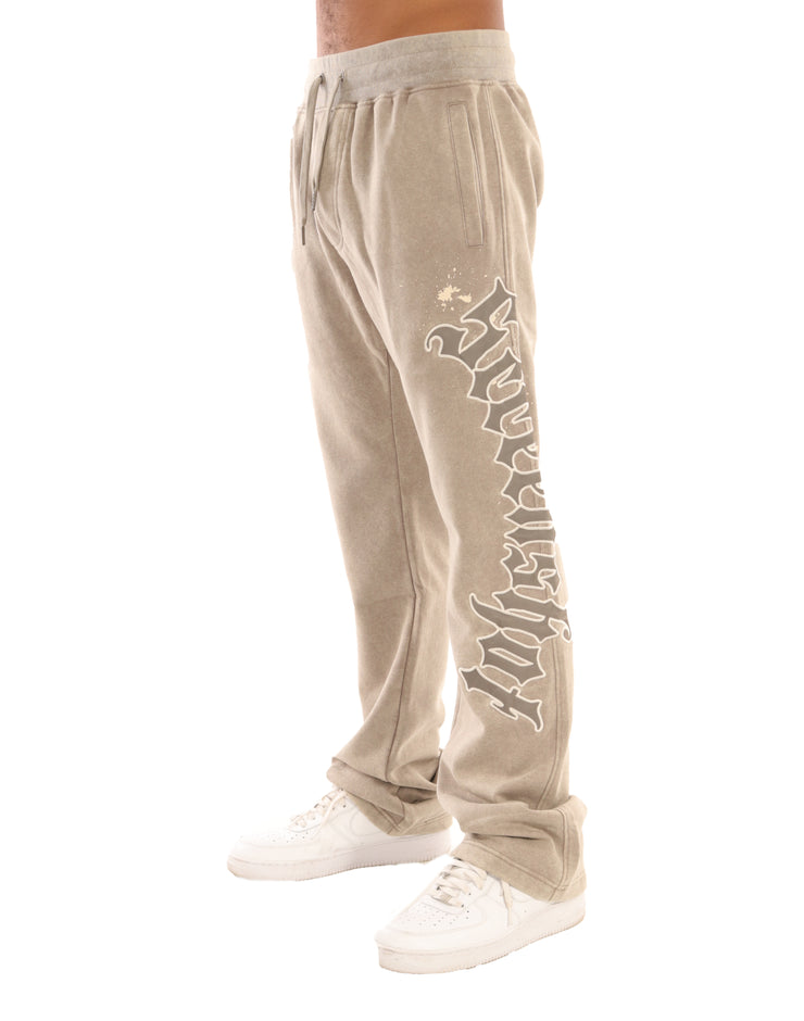 WASHED FLEECE PANTS-P11511 (WASHED TAN)