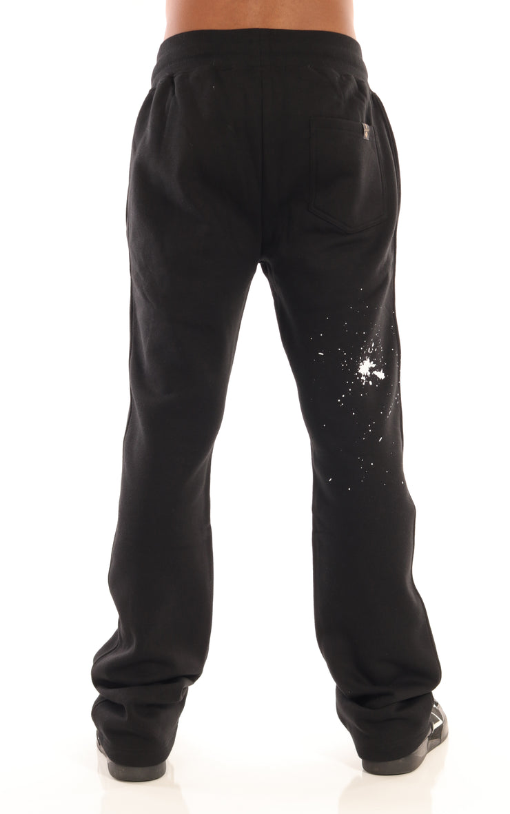 WASHED FLEECE PANTS-P11521 (BLACK/BK)