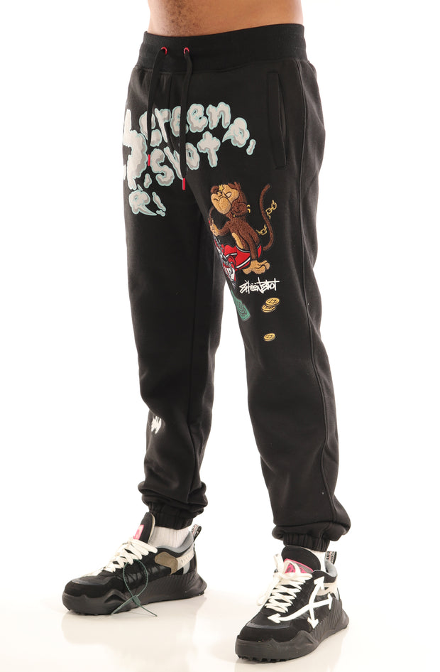 SCREENSHOT FLEECE PANTS-P1171 (BLACK)