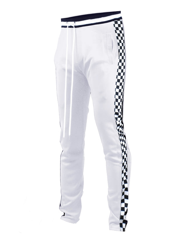 P11854 Checker Track Pants -WHITE