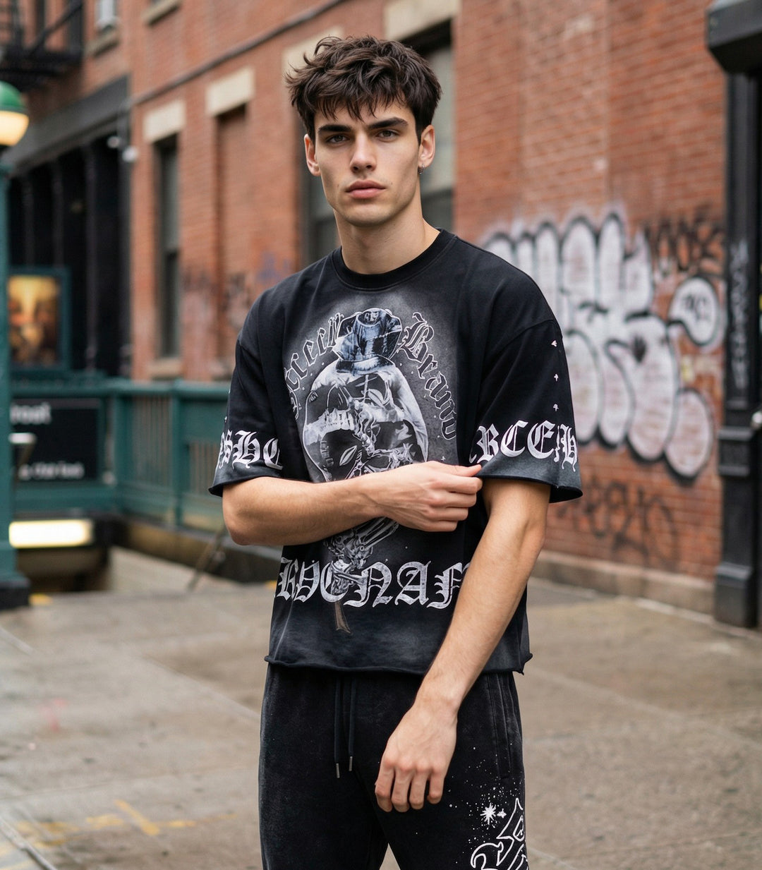 REVENANT WASHING CROPPED T-SHIRTS - S11609 (WASHED BLACK