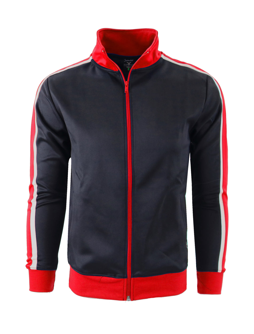 S51706-Color Block Track Jacket - (BLACK/RED) – Screenshotbrand
