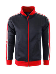 S51706-Color Block Track Jacket - (BLACK/RED) – Screenshotbrand