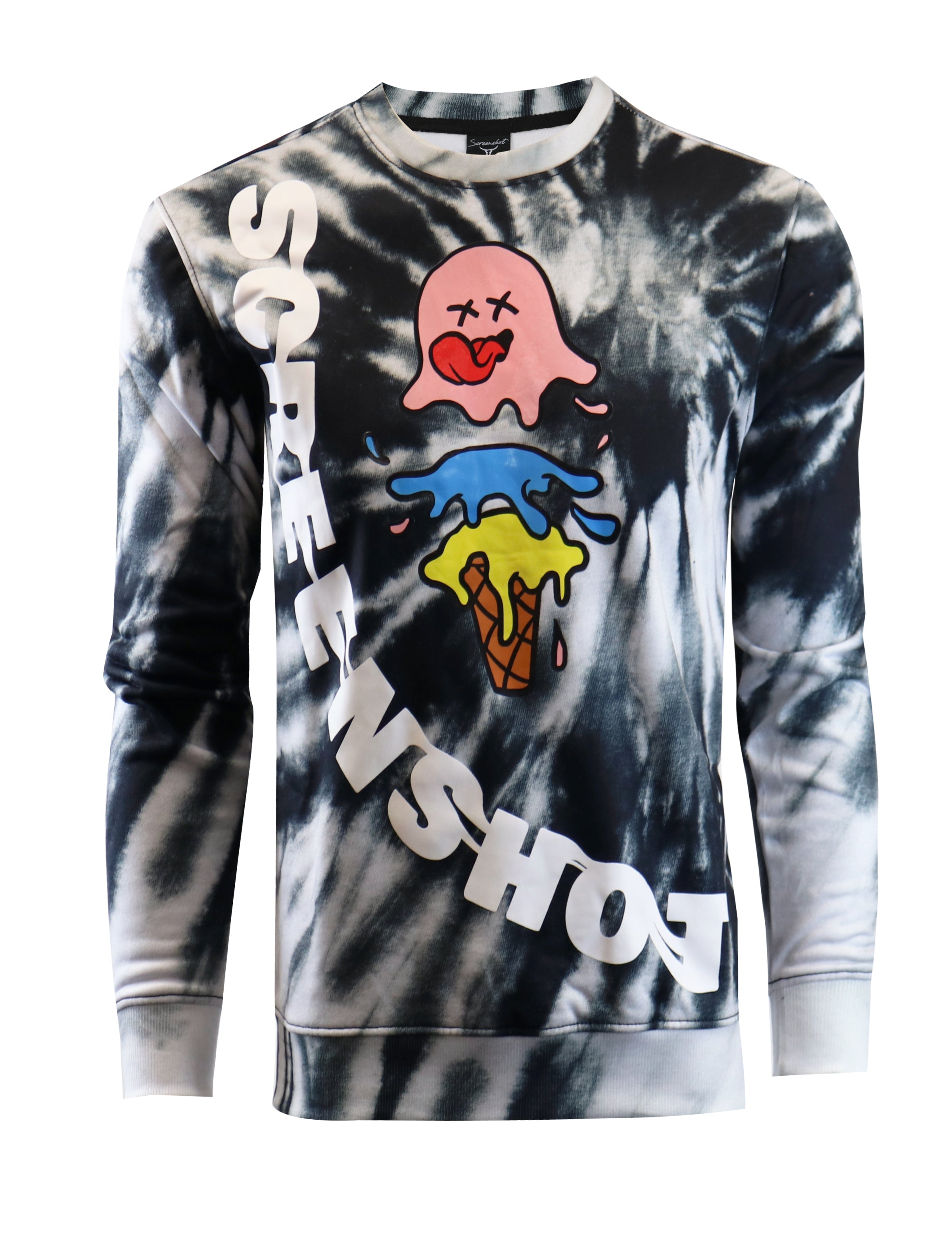 RATS TIE DYE CREW NECK SWEAT ラッツ スウェット TIE DYE CREW NECK FLEECE SWEAT SHIRTS-F11082 (BLACK