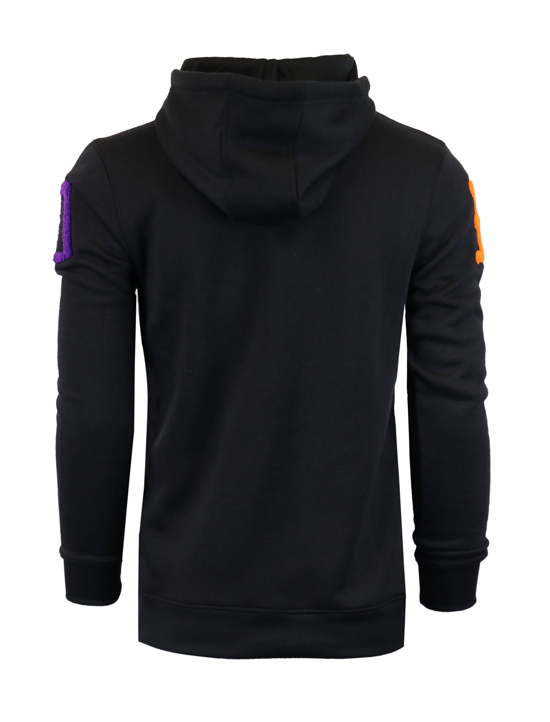 ●HOODHOOD● HOOD APPLIQUE STRINGBACK BLACK HDBE01AC04-2 CHENILLE EMBROIDERY FLEECE HOODIE-H11055 (BLACK