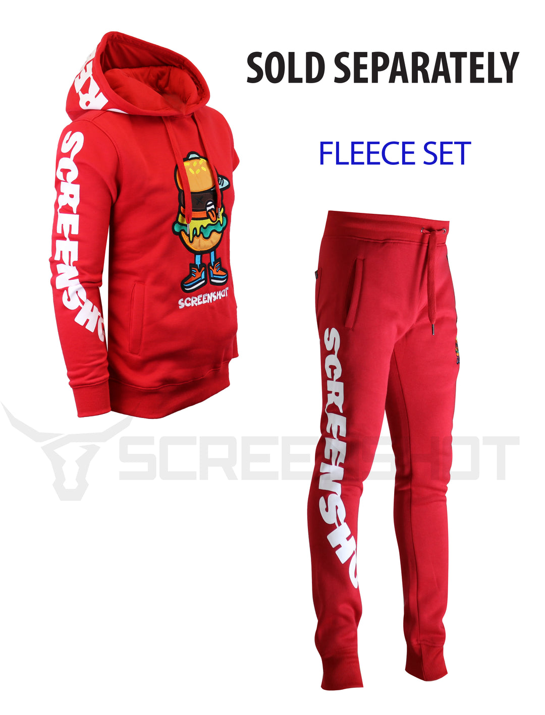 SCREENSHOT BURGER FLEECE HOODIE-H11064 (RED) – Screenshotbrand