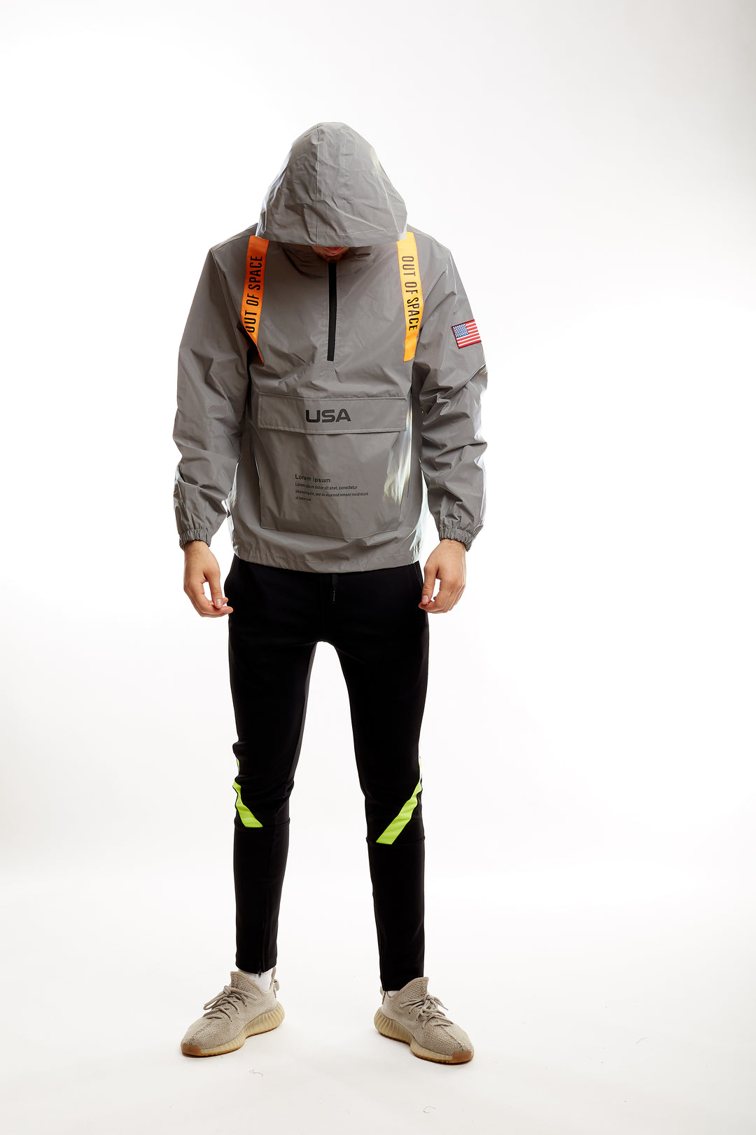 ◆THE MUSEUM VISITOR◆ REFLECTIVE LINE RAGLAN WINDBREAKER NA THE MUSEUM VISITOR]☆REFLECTIVE LINE RAGLAN WINDBREAKER