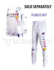 SCREENSHOT GRAFFITI CREW NECK FLEECE SWEAT SHIRTS-F11053 (WHITE)