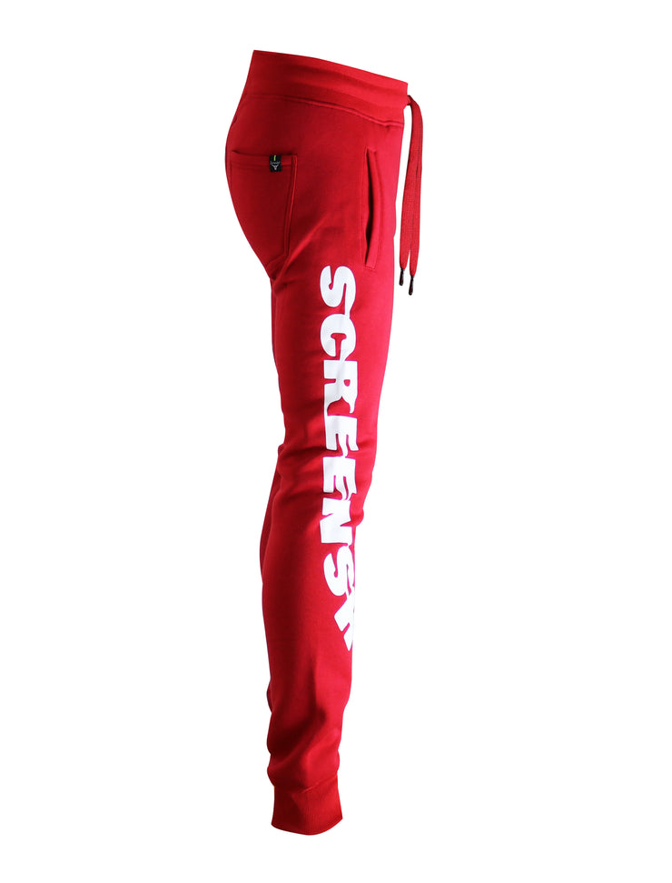 SCREENSHOT BURGER FLEECE SWEAT PANTS-P11064 (RED) – Screenshotbrand