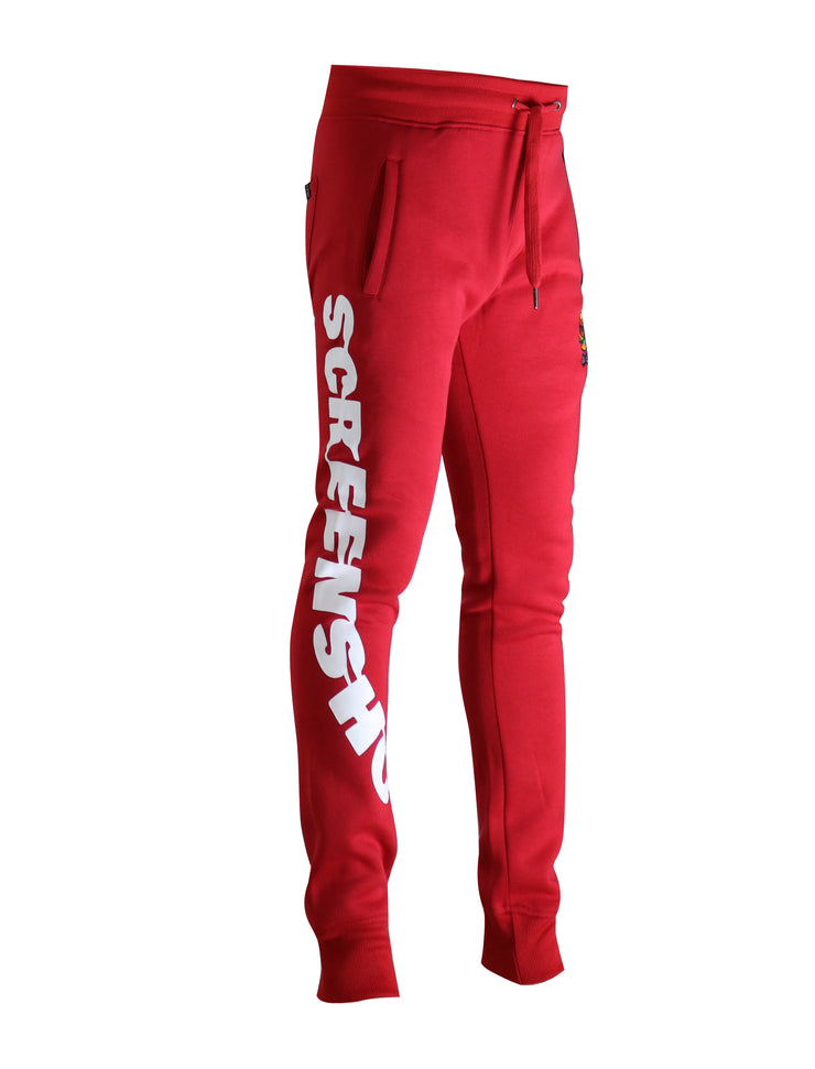 SCREENSHOT BURGER FLEECE SWEAT PANTS-P11064 (RED) – Screenshotbrand