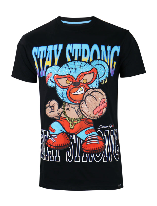 STAY STRONG GRAPHIC TEE-S11203 (BLACK)